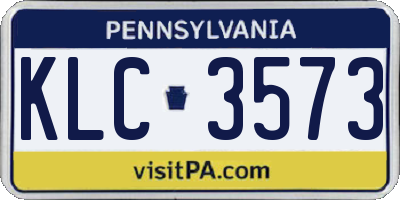 PA license plate KLC3573
