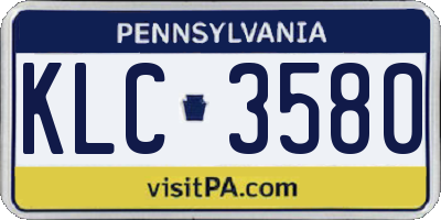 PA license plate KLC3580