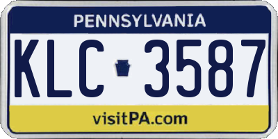 PA license plate KLC3587