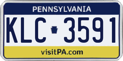 PA license plate KLC3591