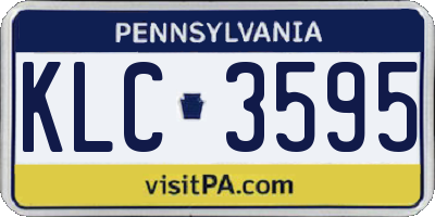 PA license plate KLC3595