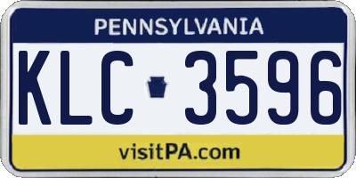 PA license plate KLC3596