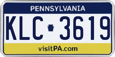PA license plate KLC3619