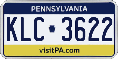 PA license plate KLC3622