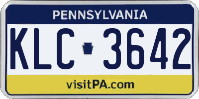PA license plate KLC3642