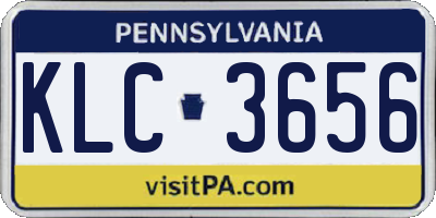 PA license plate KLC3656