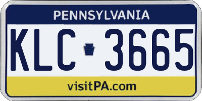 PA license plate KLC3665