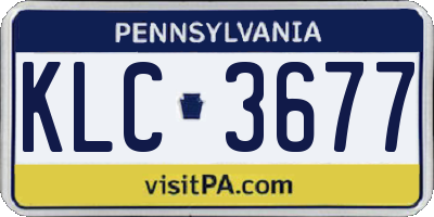 PA license plate KLC3677