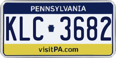 PA license plate KLC3682