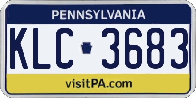 PA license plate KLC3683