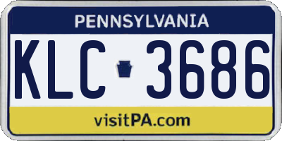 PA license plate KLC3686