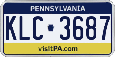 PA license plate KLC3687