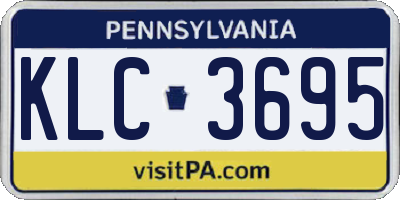 PA license plate KLC3695