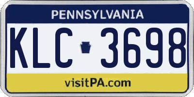 PA license plate KLC3698