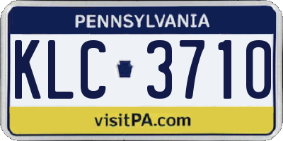 PA license plate KLC3710