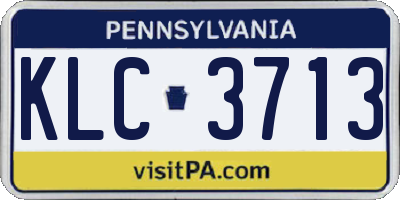 PA license plate KLC3713