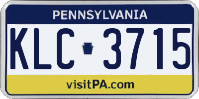 PA license plate KLC3715