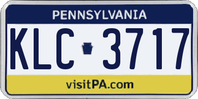 PA license plate KLC3717