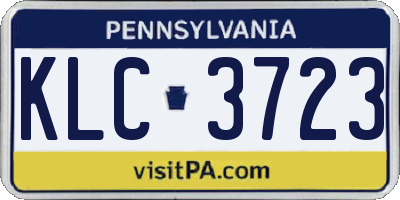 PA license plate KLC3723