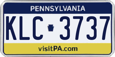 PA license plate KLC3737