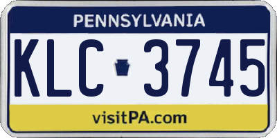 PA license plate KLC3745