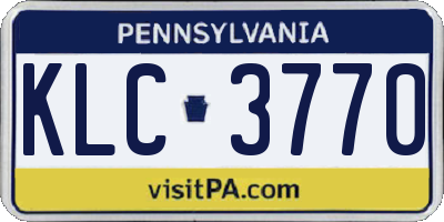 PA license plate KLC3770