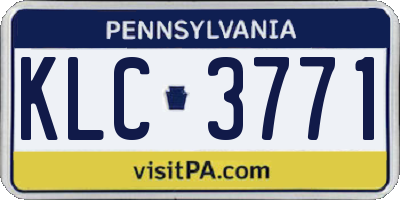PA license plate KLC3771