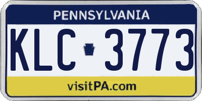 PA license plate KLC3773