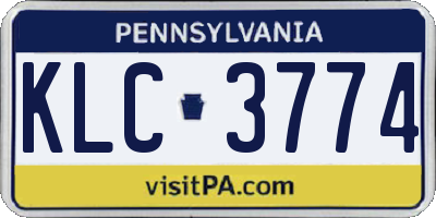 PA license plate KLC3774
