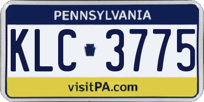 PA license plate KLC3775