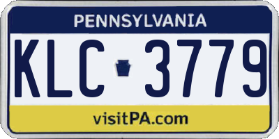 PA license plate KLC3779