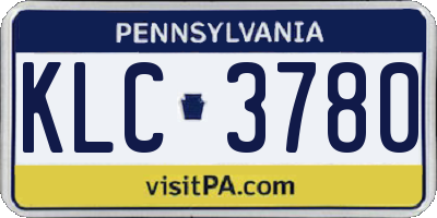 PA license plate KLC3780