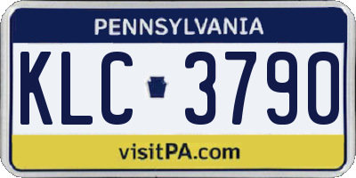 PA license plate KLC3790