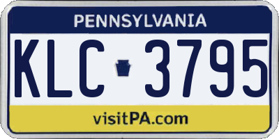PA license plate KLC3795