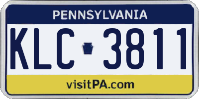 PA license plate KLC3811