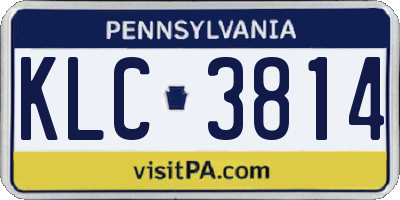 PA license plate KLC3814