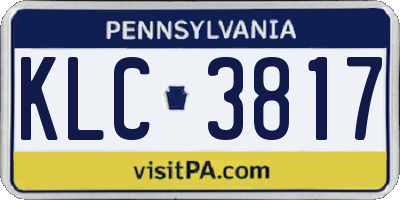 PA license plate KLC3817