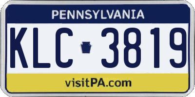 PA license plate KLC3819