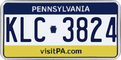 PA license plate KLC3824