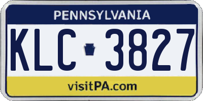 PA license plate KLC3827