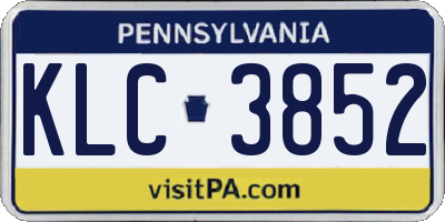 PA license plate KLC3852