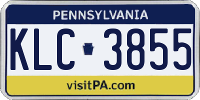 PA license plate KLC3855