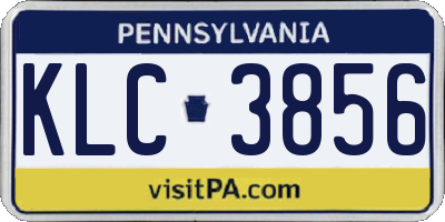 PA license plate KLC3856