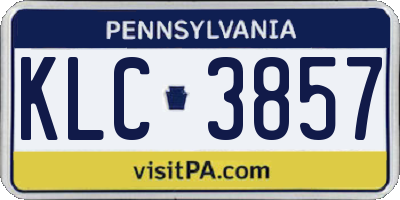 PA license plate KLC3857