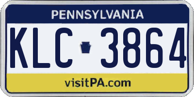 PA license plate KLC3864