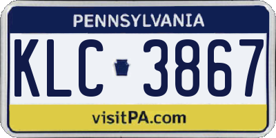 PA license plate KLC3867