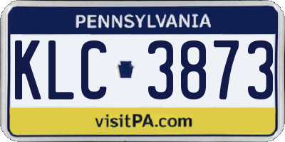 PA license plate KLC3873