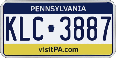 PA license plate KLC3887