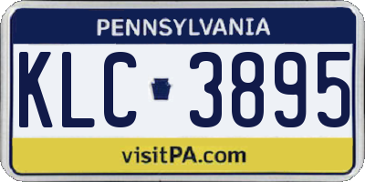 PA license plate KLC3895