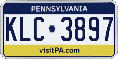 PA license plate KLC3897